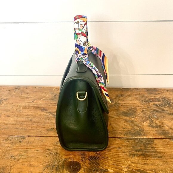 Coach Vintage Manor Leather Top Handle Satchel in Bottle Green #9977 - Picture 5 of 16